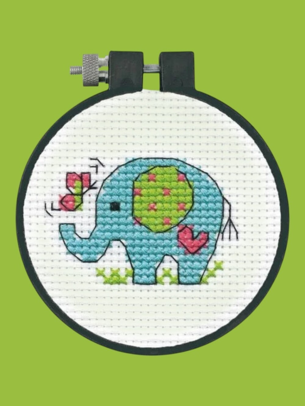 Cross Stitch Kit Elephant Hoop Frame New. Learn a Craft Beginner Cross Stitch